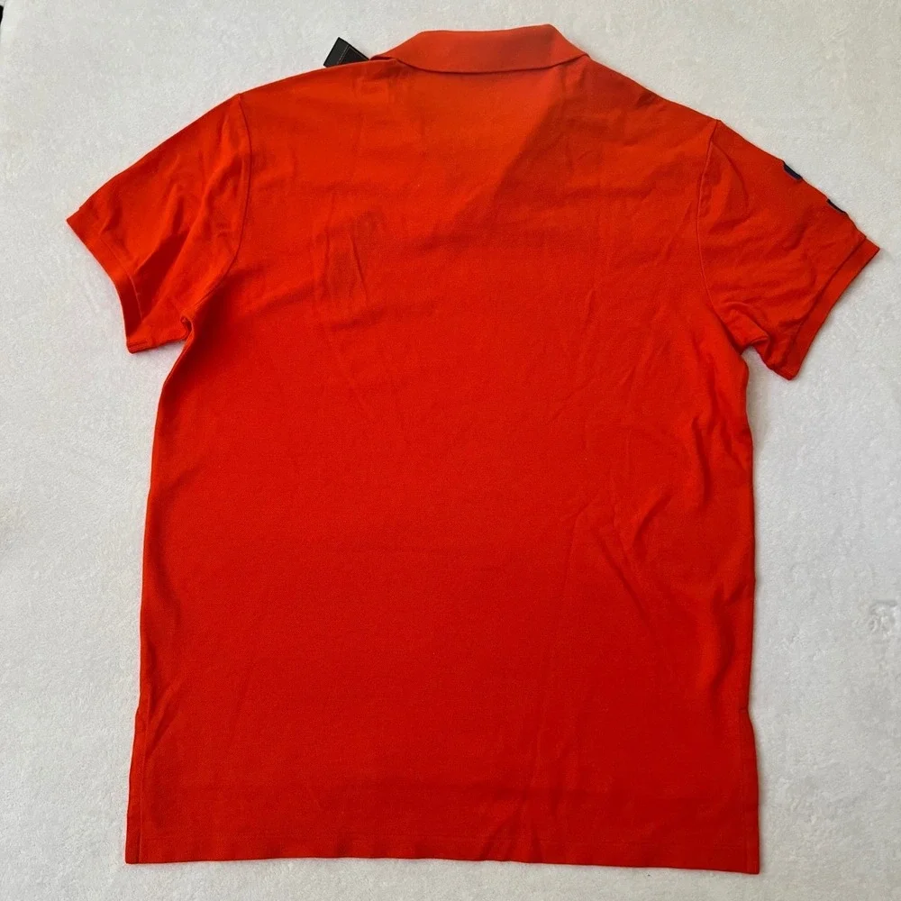 Polo Ralph Lauren Polo Shirt Orange Big Pony Custom Fit Large